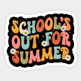 Retro Groovy School's Out For Summer Graduation Teacher Kids Sticker